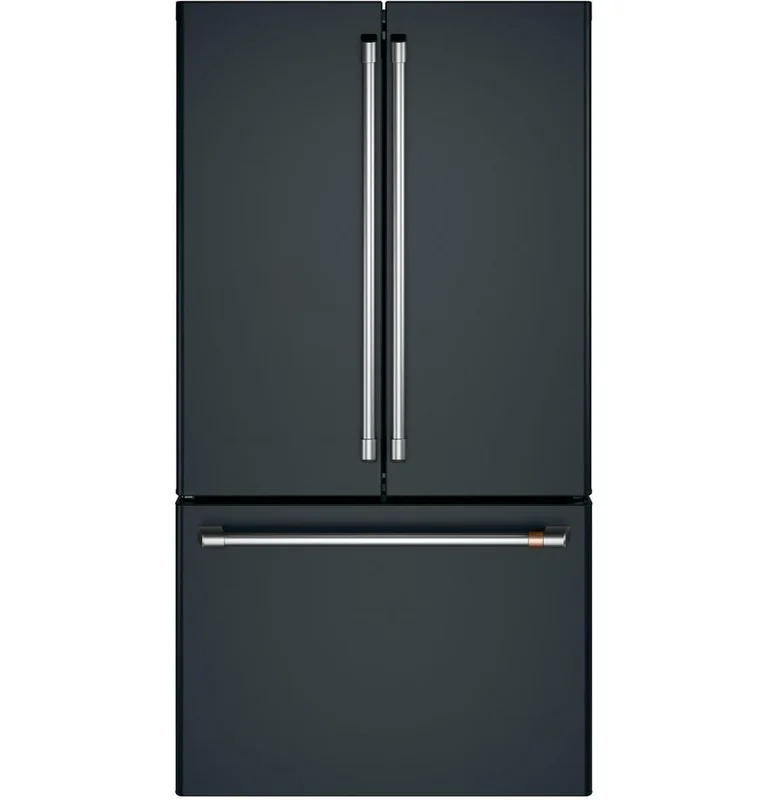 Caf - 35.75 Inch 23.1 cu. ft French Door Refrigerator in Black - CWE23SP3MD1 Black