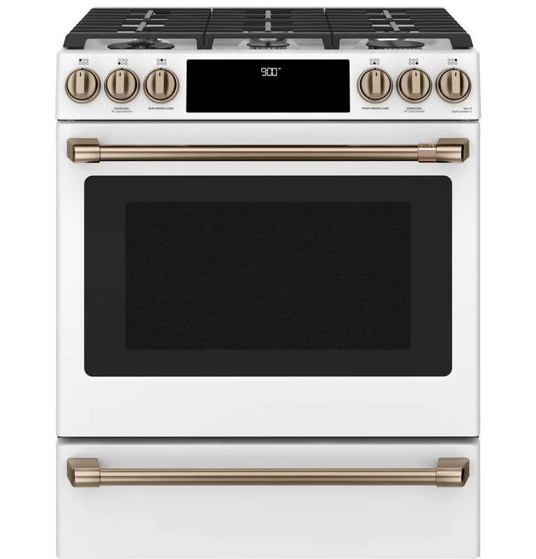 Caf - 5.7 cu. ft Dual Fuel Range in White - CC2S900P4MW2 White