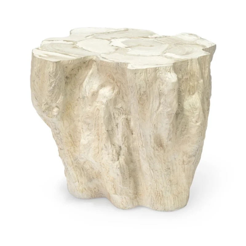 Camilla Fossilized Clam Side Table, 24.25"W x 23.25"D x 18"H