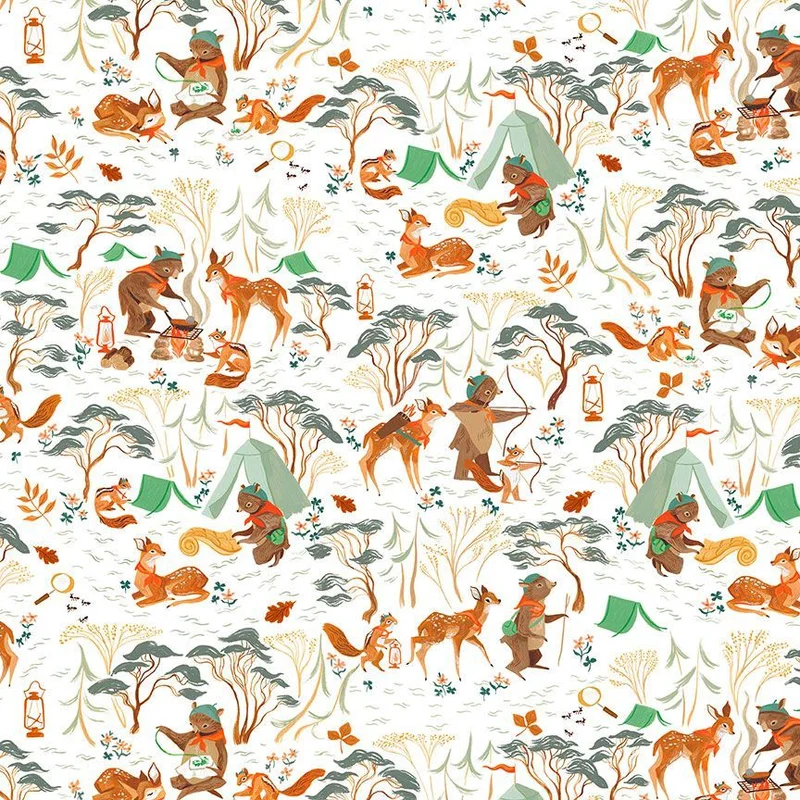 CAMPING CREW: Camping Crew-White (1/4 Yard)