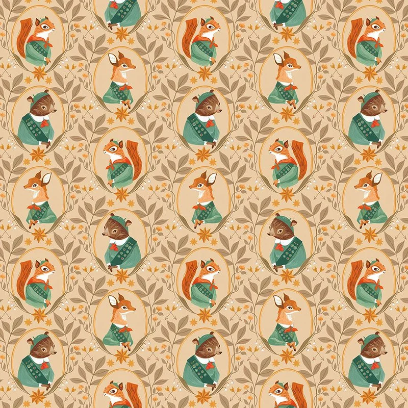 CAMPING CREW: Woodlanders-Biscuit (1/4 Yard)