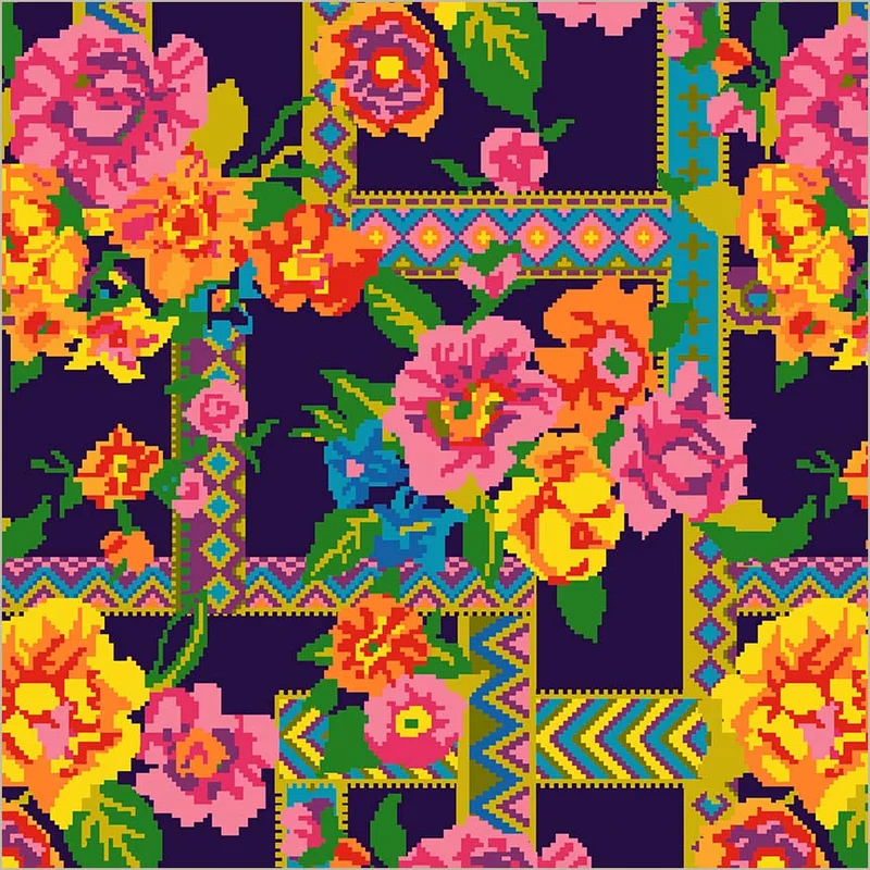 CANVAS & CO: Nicola-Indigo (1/4 Yard)