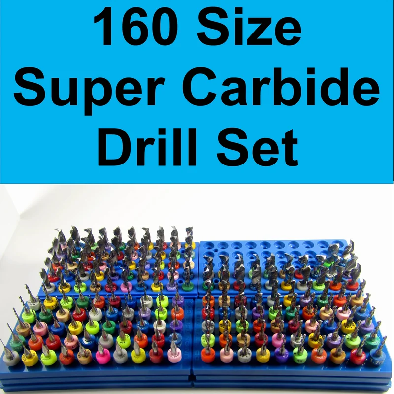 Carbide Drill Bit Set - 160 Sizes! From .006" to 1/4" - 1/8" Shafts Super Value!