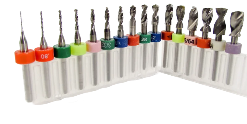 Carbide Drill Bit Set Fractional Sizes 1/641/4, 16-Piece, 1/8 Shank F01