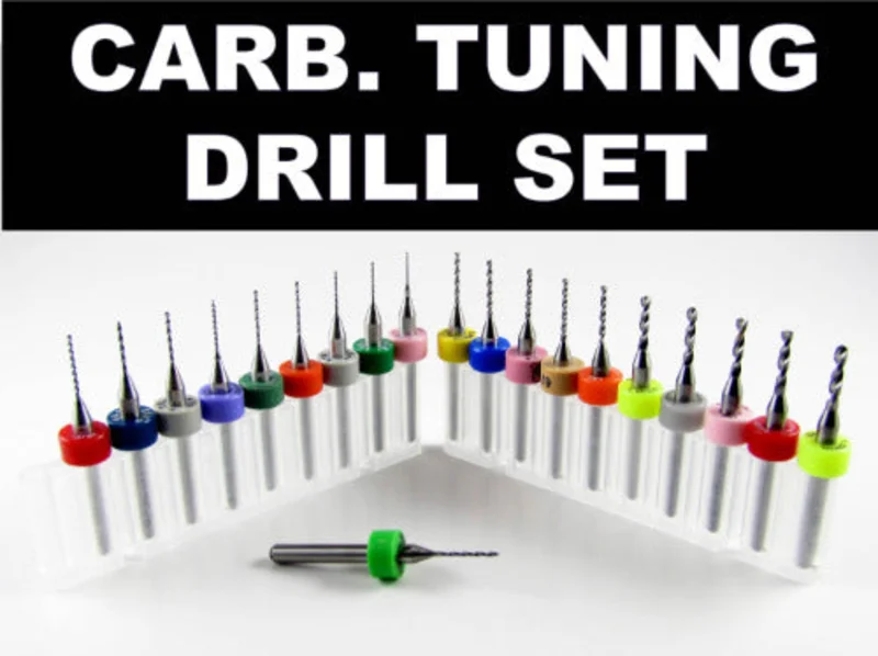 Carburetor Jet Drill Set 20 Pc Selected Sizes, Factory Resharpened Carbide, 1/8" Shank CDS-102