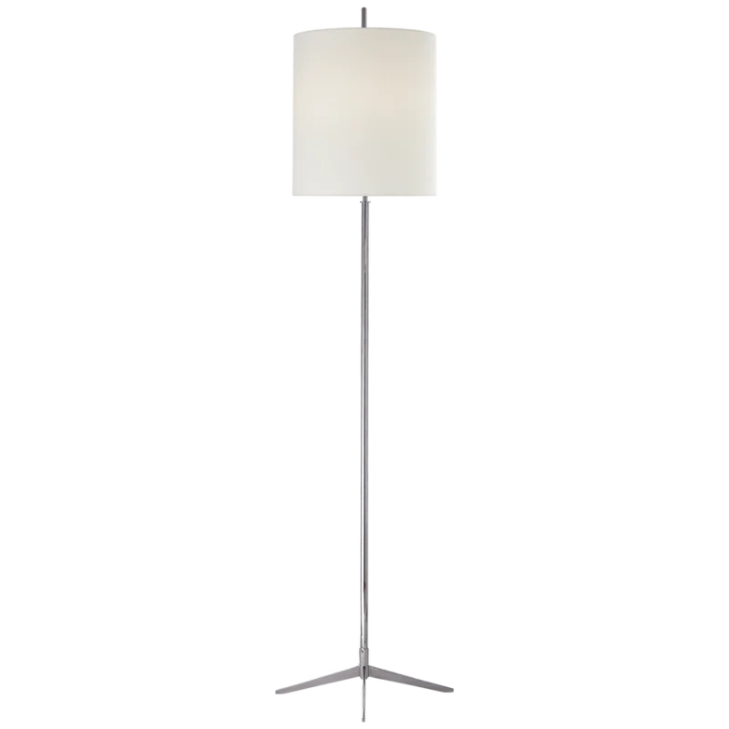 Caron Floor Lamp, Polished Nickel