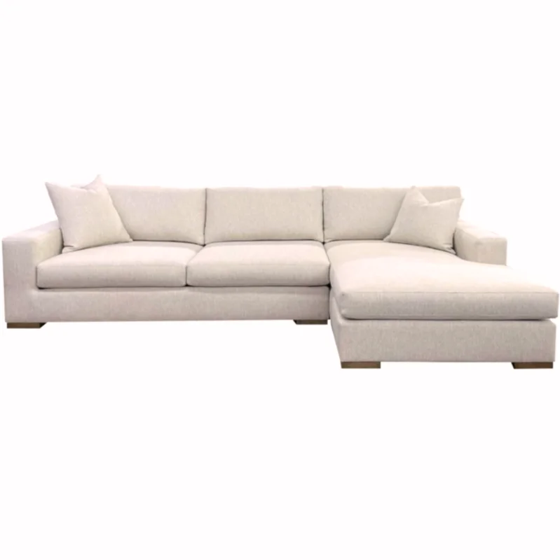 Carson RAF Chaise Sectional, Archer Sand Performance Fabric/Mink, 117"W x 68"D