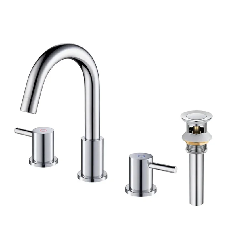 Casa Fixtures - Bathroom Faucet - Halo 8" Widespread Bathroom Sink Faucet with Drain Assembly (CBF-1016)