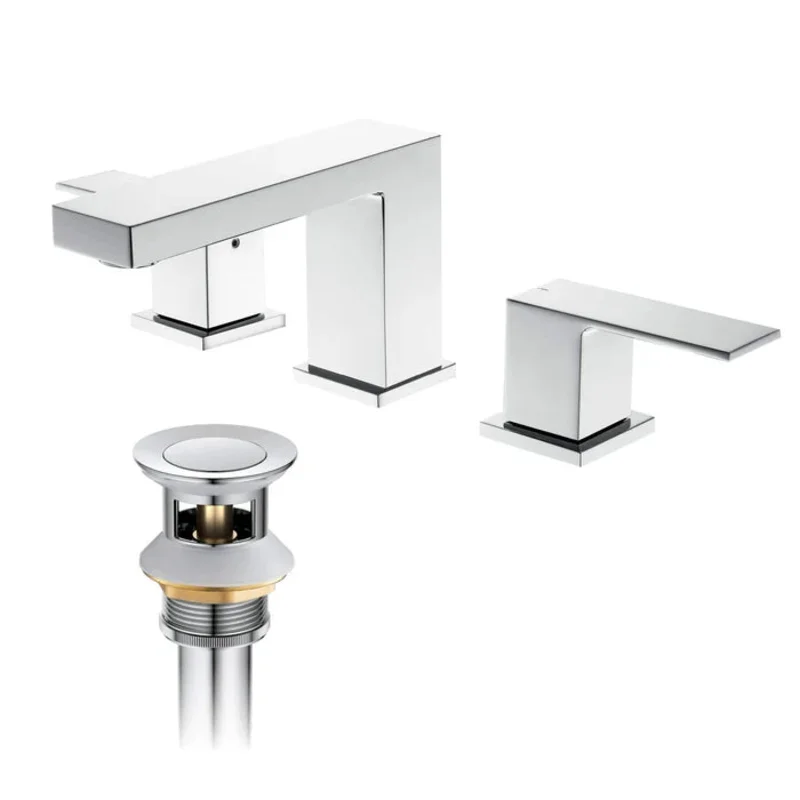 Casa Fixtures - Bathroom Faucet - Quadra 8" Widespread Bathroom Sink Faucet with Drain Assembly (CBF-1024)