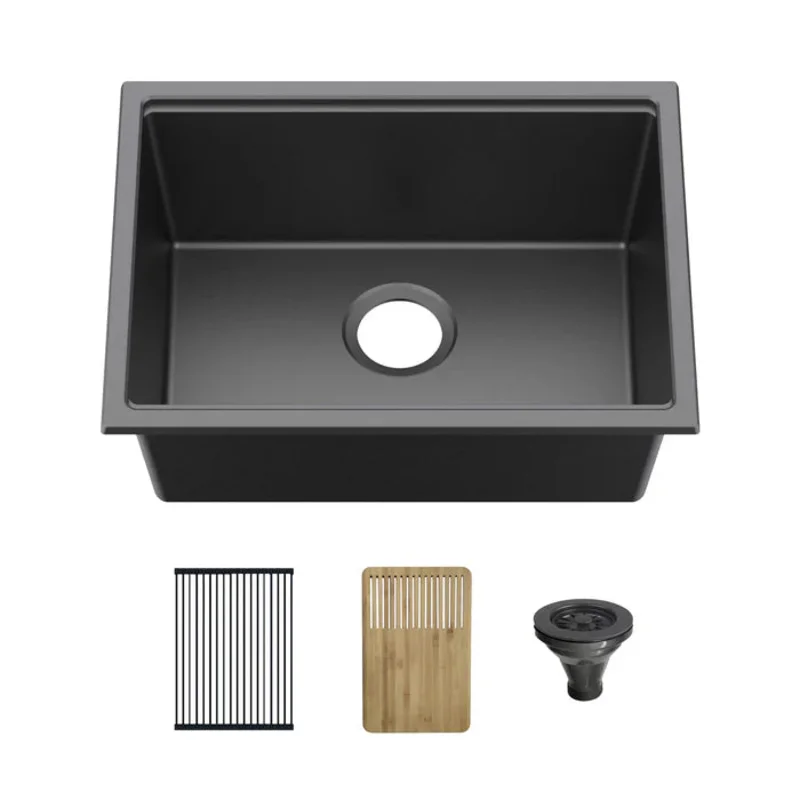 Casa Fixtures - Kitchen Sinks - 23" Undermount Workstation Single Bowl Quartz Kitchen Sink (C4-23ST)