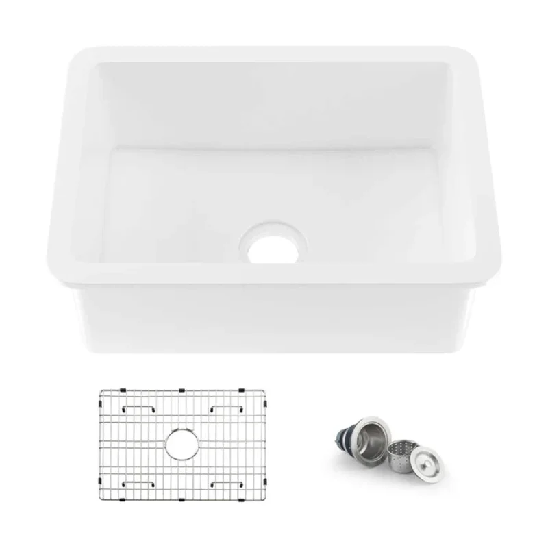 Casa Fixtures - Kitchen Sinks - Nova 27" Fireclay Single Bowl Kitchen Drop-In/Undermount Sink (C2-27S)