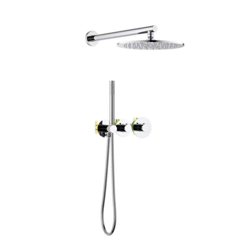 Casa Fixtures - Shower Faucets - Halo 2-Function Thermostatic Wall Mount Shower System with Rough-in Valve (CSF-4010)