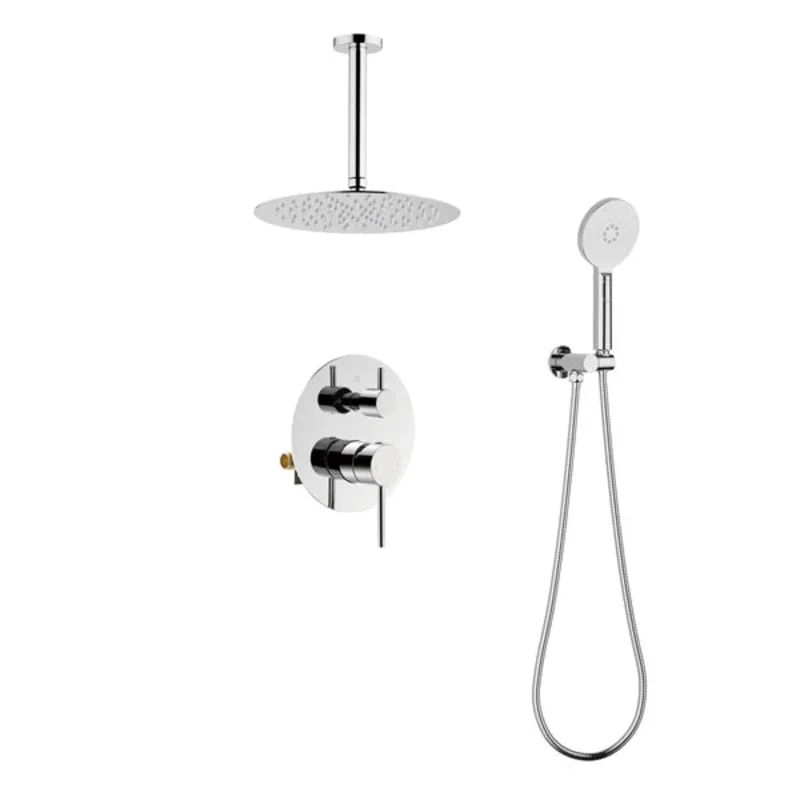 Casa Fixtures - Shower Faucets - Halo Pressure Balanced 2-Function Ceiling Mount Shower System with Rough-in Valve (CSF-4008)