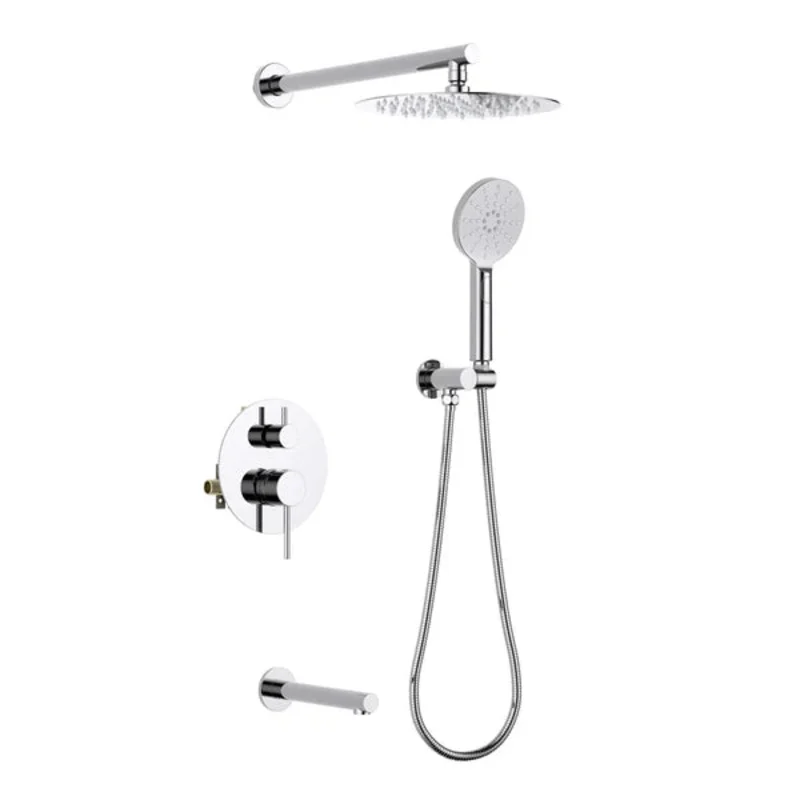 Casa Fixtures - Shower Faucets - Halo Pressure Balanced 3-Function Wall Mount Shower System with Rough-In Valve (CSF-4004)