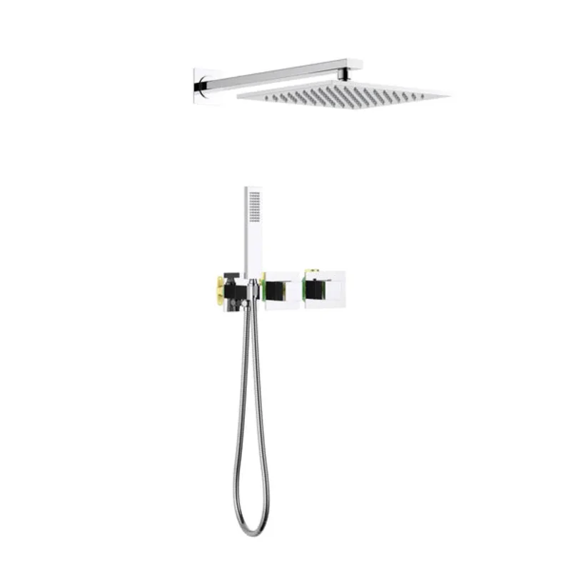 Casa Fixtures - Shower Faucets - Quadra 2-Function Thermostatic Wall Mount Shower System With Rough-in Valve (CSF-4014)