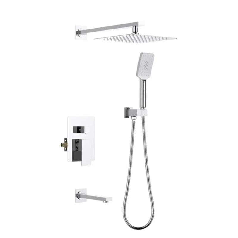 Casa Fixtures - Shower Faucets - Quadra Pressure Balanced 3-Function Wall Mount Shower System with Rough-In Valve (CSF-4006)