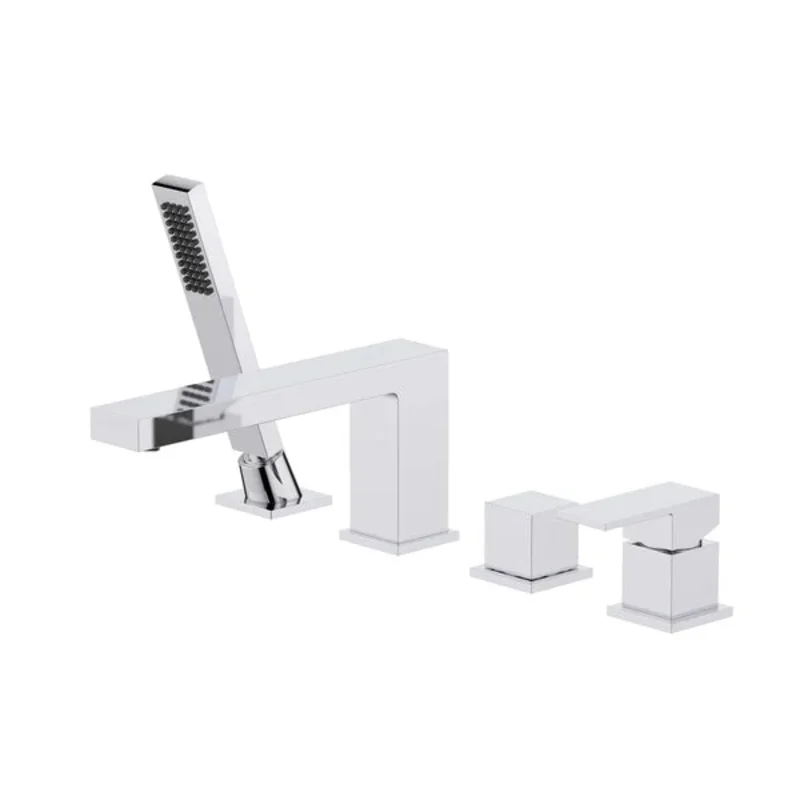 Casa Fixtures - Tub Faucets - Quadra Deck Mounted Roman Bathtub Faucet with Hand Shower (CTF-3102)