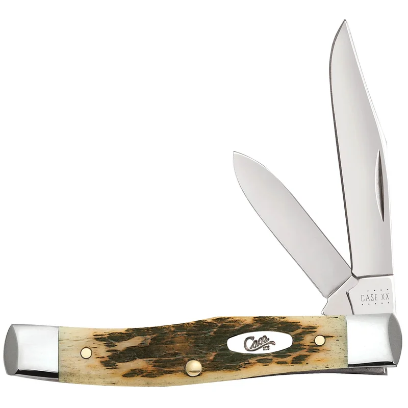 Case 00077 - Amber Bone Peach Seed Jig Small Texas Jack (62032 CS)