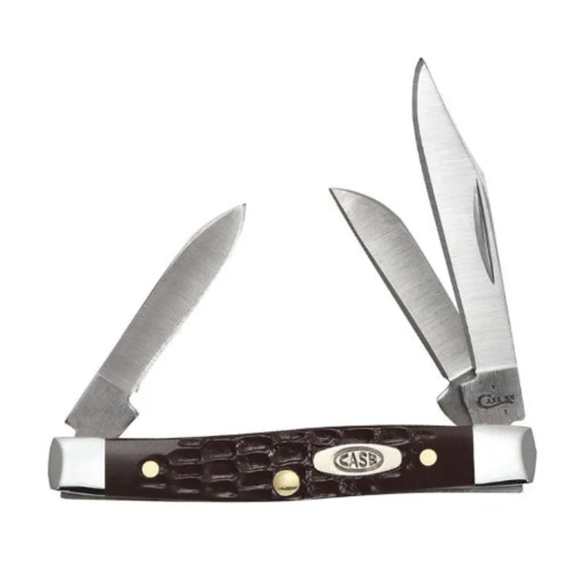 Case 00081 - Brown Synthetic Jigged Small Stockman (6333 SS)
