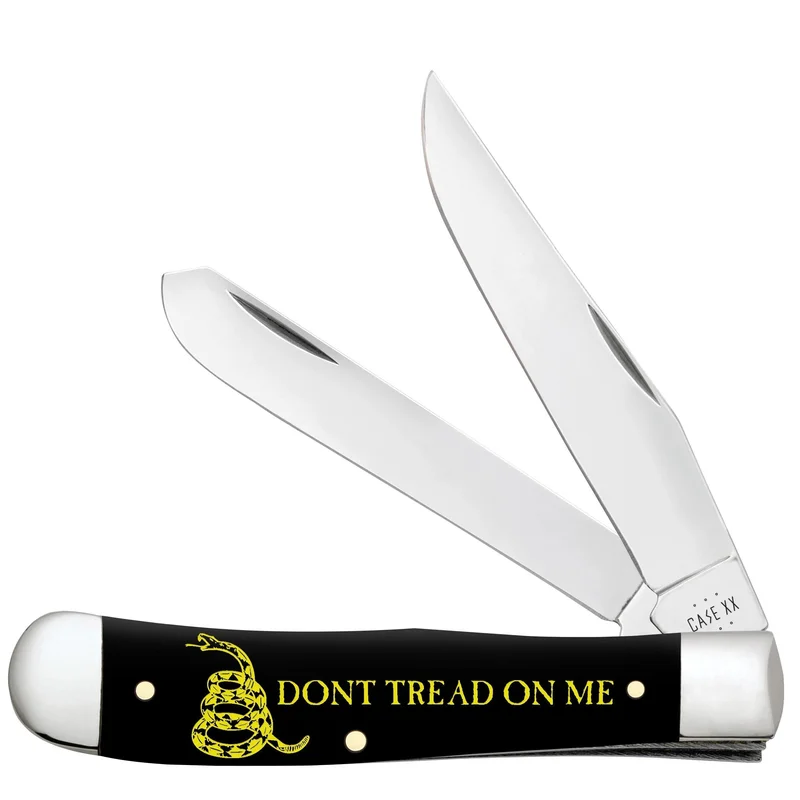 Case 06090 - Black Synthetic Smooth Trapper (2254 SS) - Don't Tread On Me