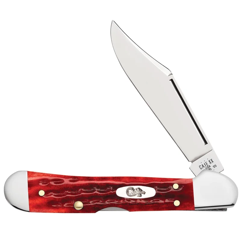 Case 10307 - Pocket Worn Old Red Bone Corn Cob Jig Mini Copperlock (61749L SS)