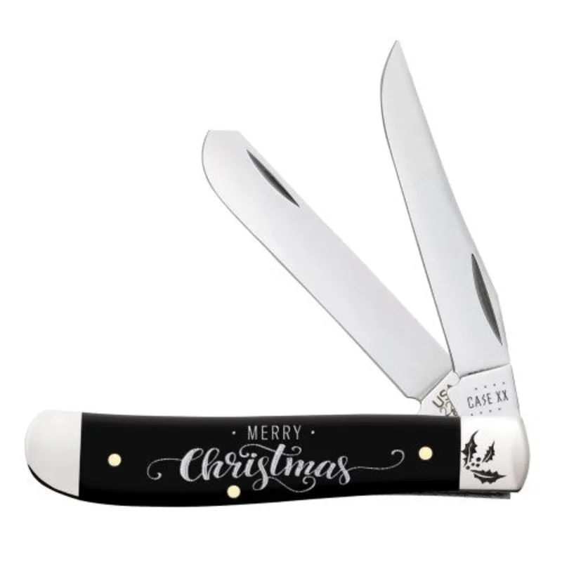 Case 10619 - Christmas Black Synthetic Smooth Mini Trapper