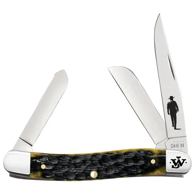Case 10713 - John Wayne Standard Jig Olive Green Bone Medium Stockman