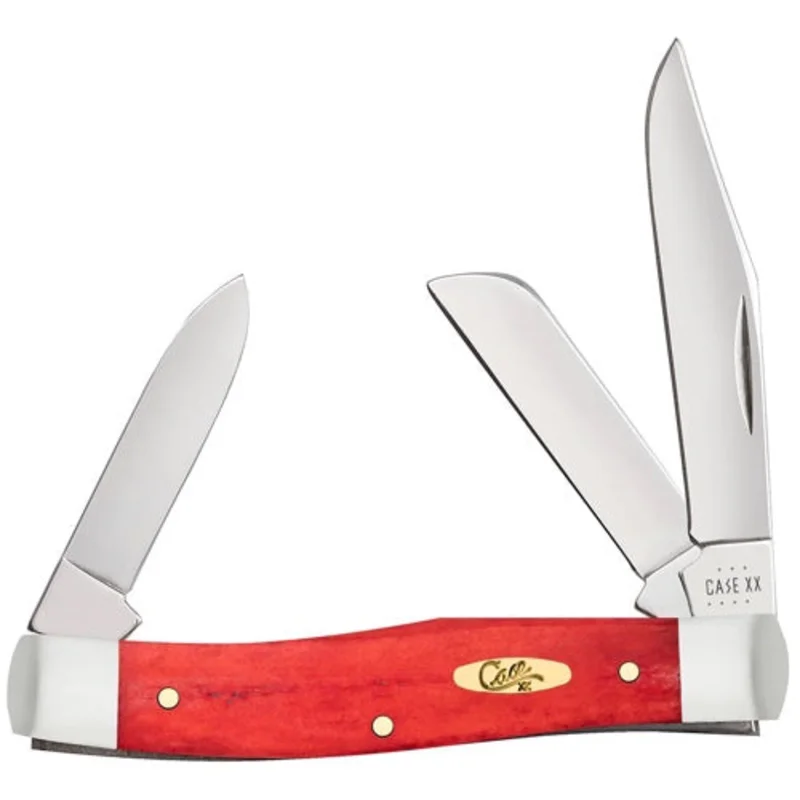 Case 10762 - Dark Red Bone Smooth Medium Stockman w/ Pinched Bolsters