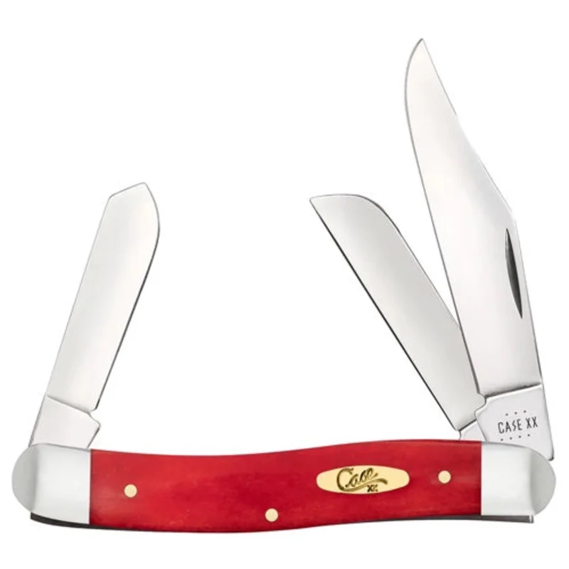 Case 10764 - Dark Red Bone Smooth Stockman w/ Pinched Bolsters