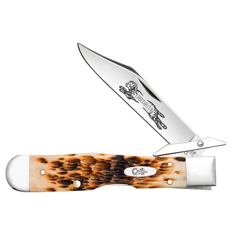 Case 10812 - Amber Bone Peach Seed Jig Cheetah Cub (611 1/2L SS)