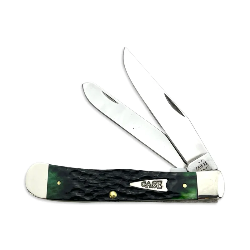 Case 10858 - Bermuda Green Bone Standard Jig Trapper w/Tin