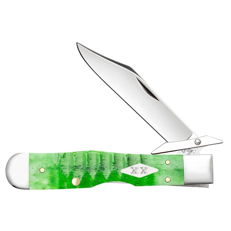Case 11446 - Bright Green Bone Gator Jig Cheetah Cub (611 1/2L SS)