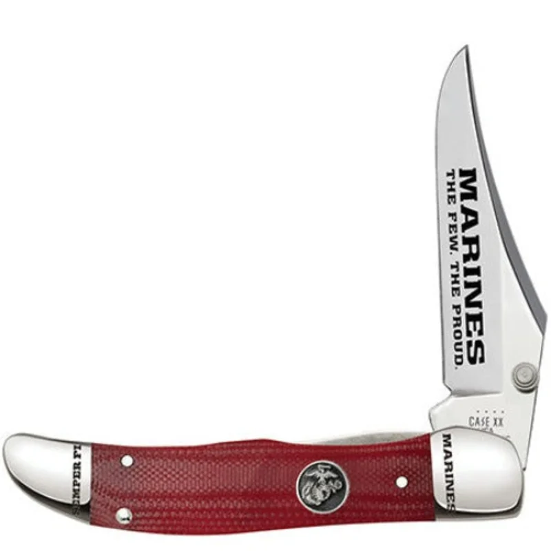 Case 13199 - Kickstart USMC Red G-10 Smooth Mid Folding Hunter (101265AC SS)