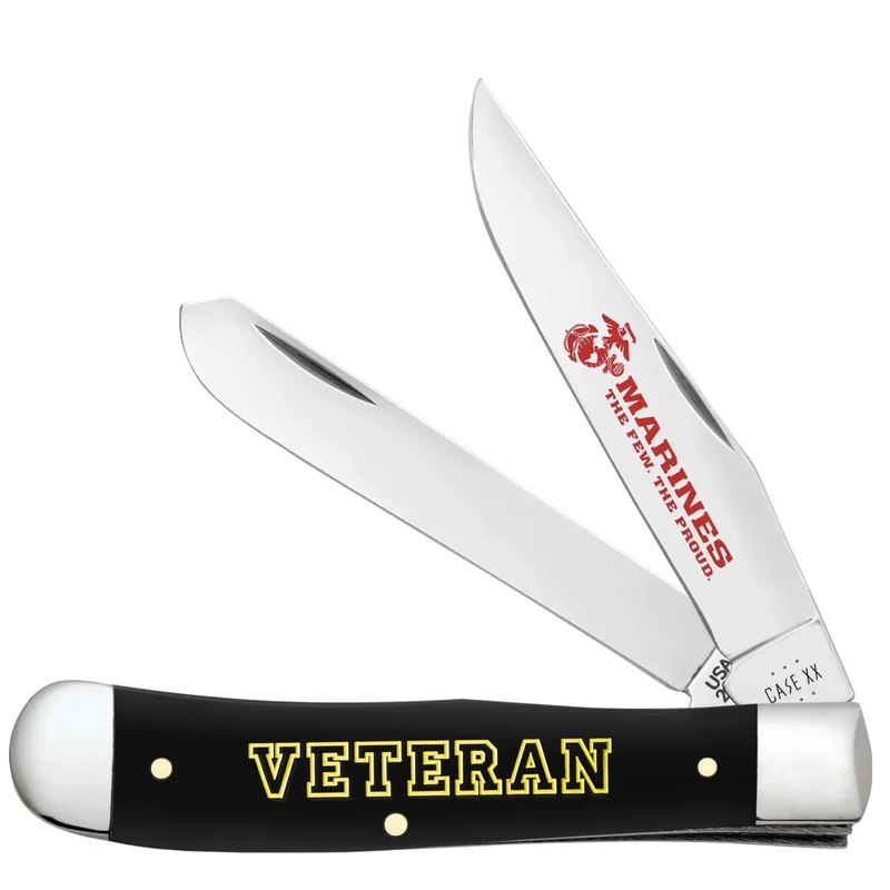 Case 13203 - USMC Black Synthetic Smooth Trapper (2254 SS)