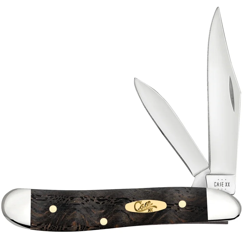 Case 14005 - Black Curly Oak Wood Smooth Peanut (7220 SS)