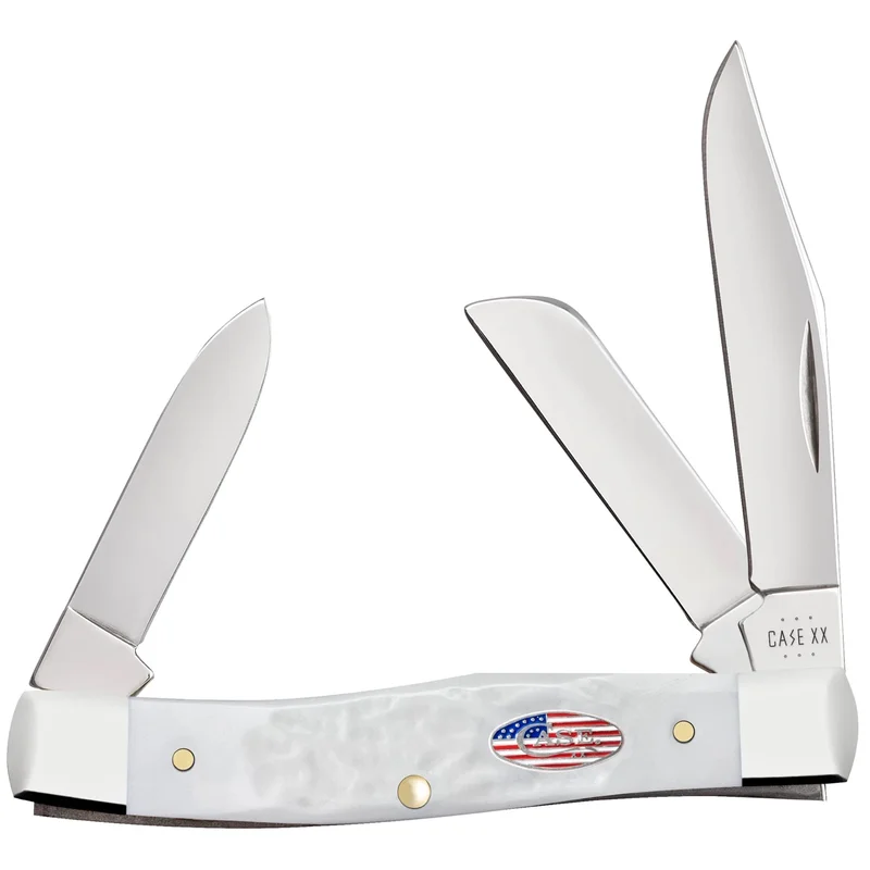 Case 14102 - White Synthetic Rough Jig Medium Stockman (63032 SS)