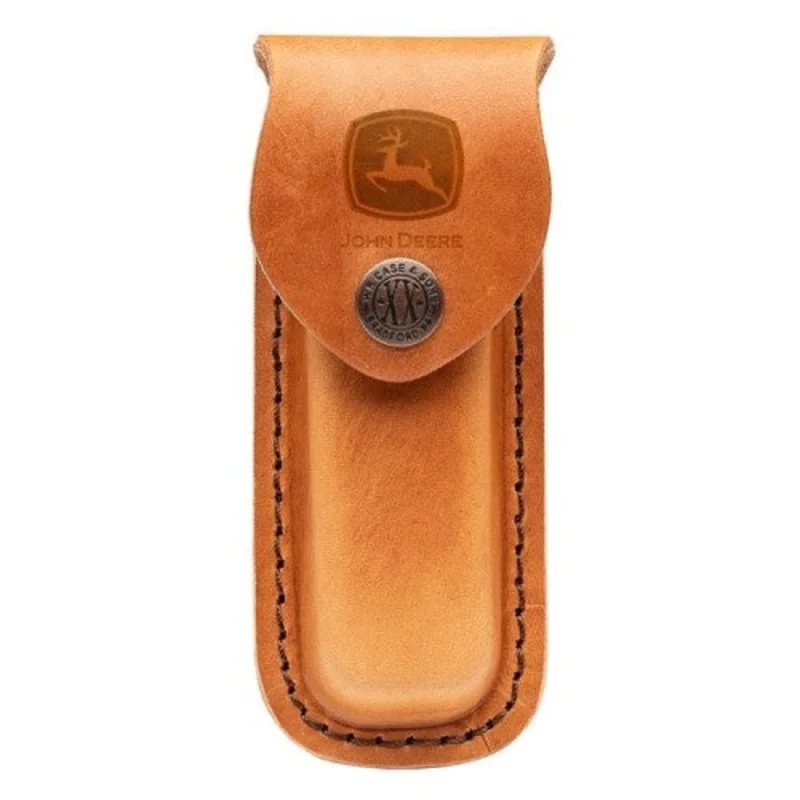 Case 15778 - Sheath Leather Medium Brown Emobossed John Deere