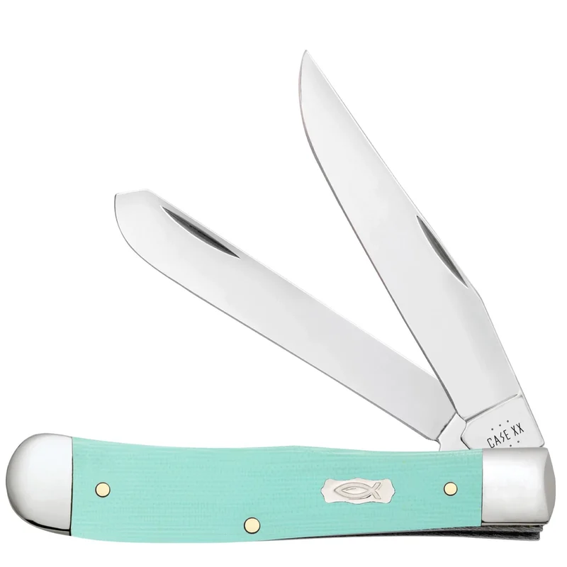 Case 18100 - Seafoam Green G-10 Smooth Trapper (10254 SS)