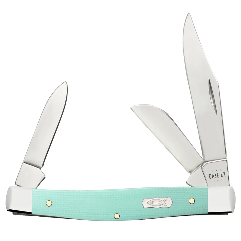 Case 18102 - Seafoam Green G-10 Smooth Medium Stockman (10344 SS)