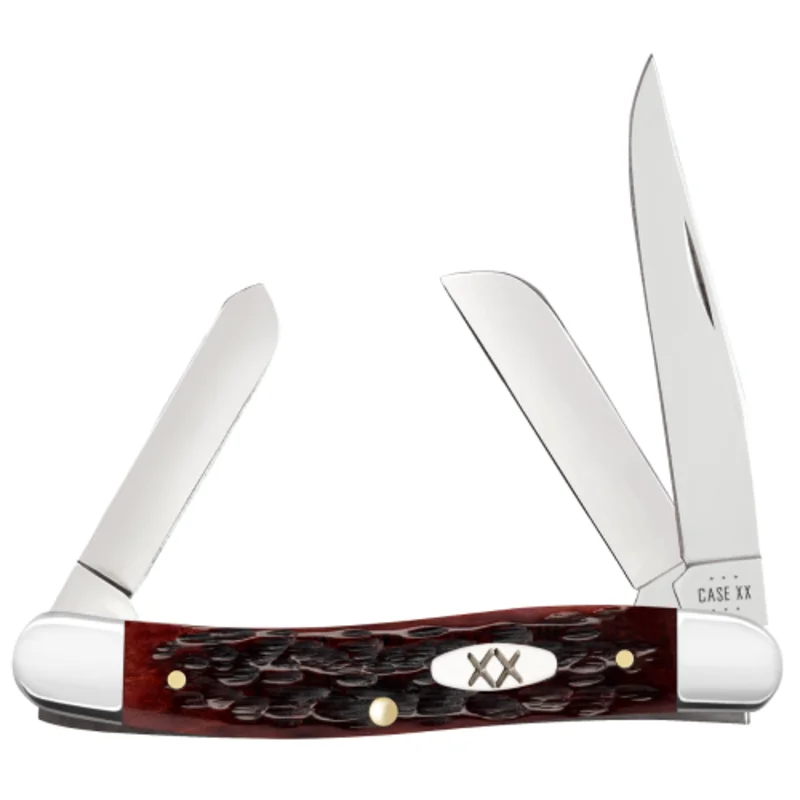 Case 25132 - Mahogany Bone Peach Seed Jig Medium Stockman (6318 CS)