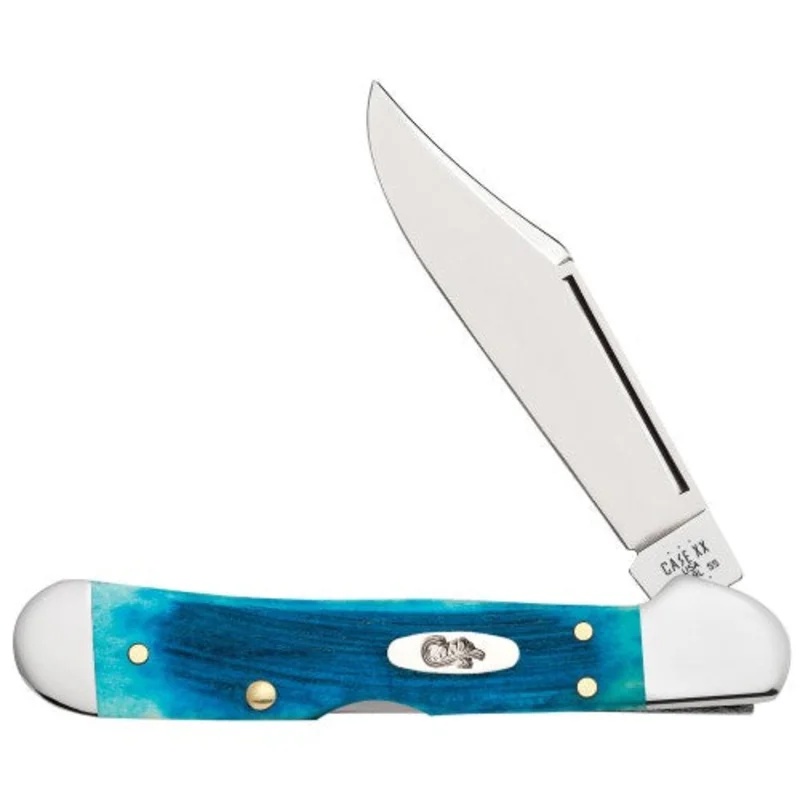 Case 25585 - Caribbean Blue Bone Sawcut Jig Mini CopperLock