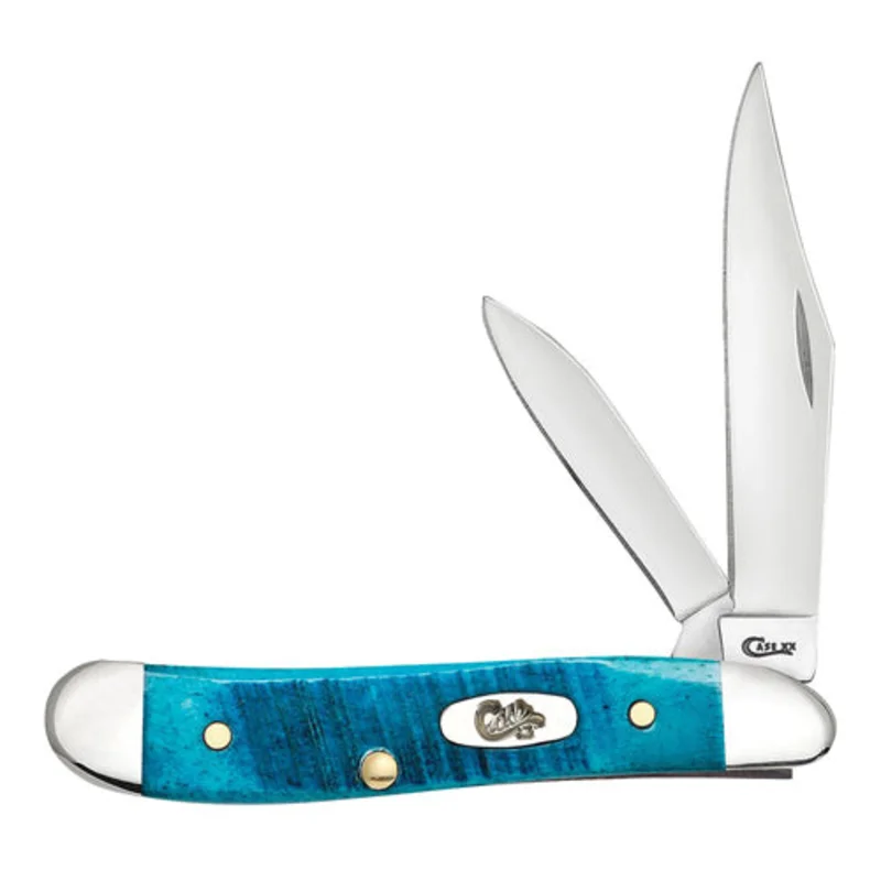 Case 25596 - Caribbean Blue Bone Sawcut Jig Peanut (6220 SS)