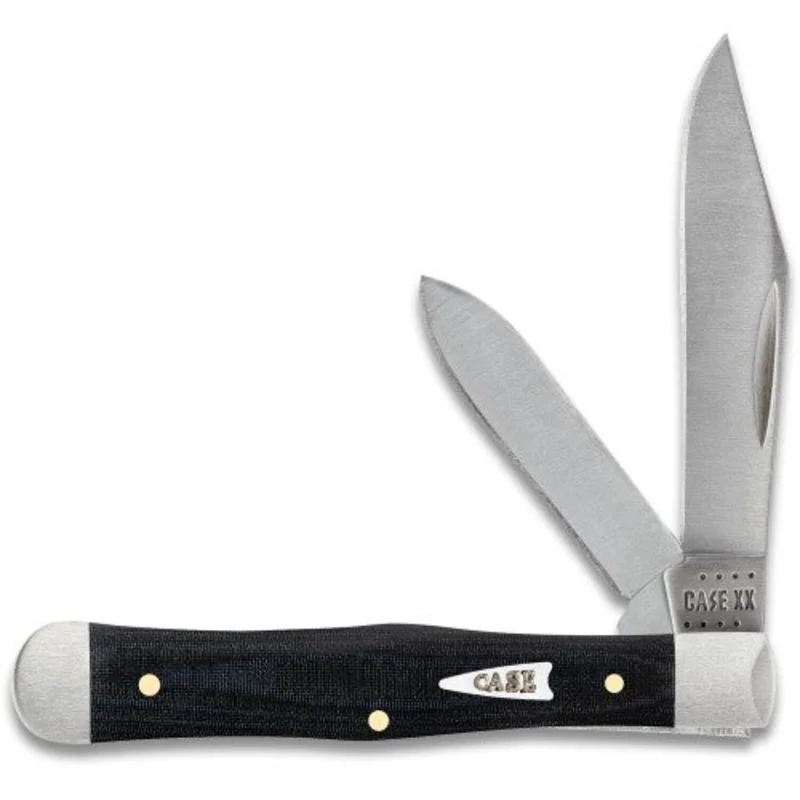 Case 27737 - Black Micarta Smooth Small Swell Center Jack
