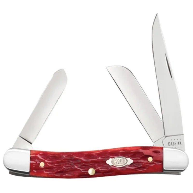 Case 31951 - Dark Red Bone Peach Seed Jig Medium Stockman (6318 CS)