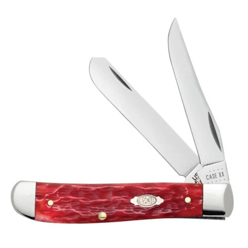 Case 31952 - Dark Red Bone Peach Seed Jig Mini Trapper (6207 CS)
