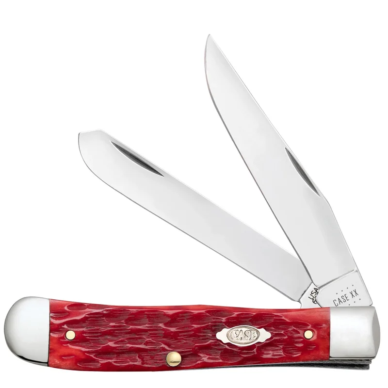 Case 31957 - Dark Red Bone Peach Seed Jig Trapper W/Clip (6254C CS)