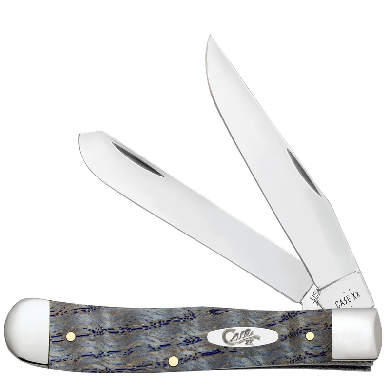Case 47490 - Blue Curly Oak Wood Smooth Trapper (7254 SS)