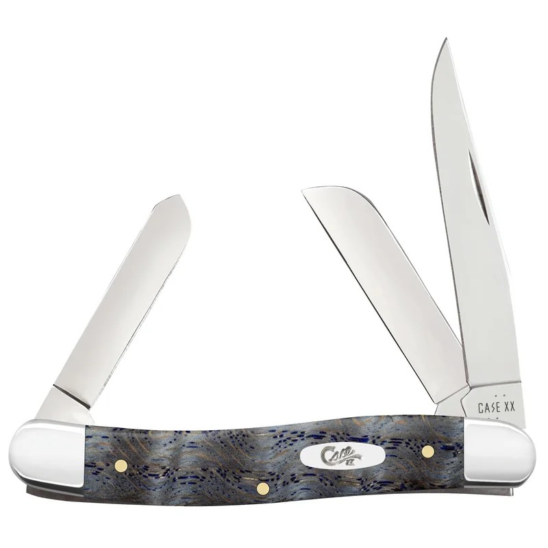 Case 47492 - Blue Curly Oak Wood Smooth Medium Stockman (7318 SS)