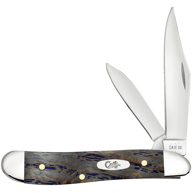 Case 47495 - Blue Curly Oak Wood Smooth Peanut (7220 SS)