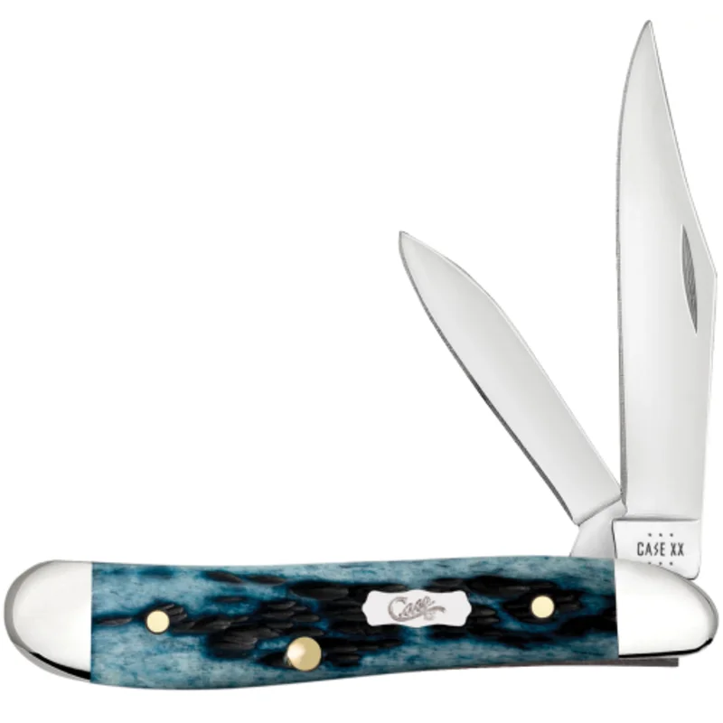 Case 51858 - Pocket Worn Mediterranean Blue Bone Peach Seed Jig Peanut (6220 SS)